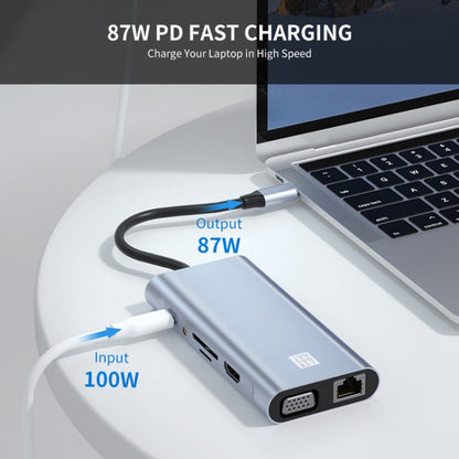 JUNSUNMAY 11 in 1 Type-C to 4K HDMI + VGA +RJ45 Docking Station Adapter PD Quick Charge Hub - Computer & Networking by JUNSUNMAY | Online Shopping UK | buy2fix