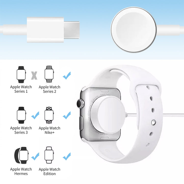 1m USB-C / Type-C Magnetic Fast Charger Charging Cable for Watch Apple Series Ultra/8/7/6/SE/SE2/5/4/3/2 - Charger / Holder by buy2fix | Online Shopping UK | buy2fix