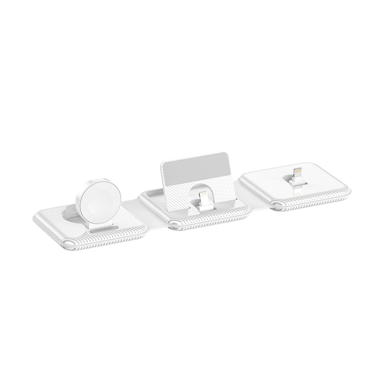 A75 Folding 3 in 1 Wireless Charger Suitable for Apple Watch Mobile Phone Headset(White) - Wireless Charger by buy2fix | Online Shopping UK | buy2fix