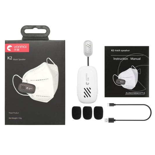 Yanmai K2 Portable Mini Wireless Bluetooth Lapel Microphone(White) - Consumer Electronics by Yanmai | Online Shopping UK | buy2fix