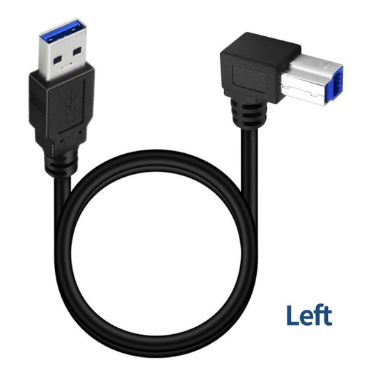 JUNSUNMAY USB 3.0 A Male to USB 3.0 B Male Adapter Cable Cord 1.6ft/0.5M for Docking Station, External Hard Drivers, Scanner, Printer and More(Left) - USB 3.0 by JUNSUNMAY | Online Shopping UK | buy2fix