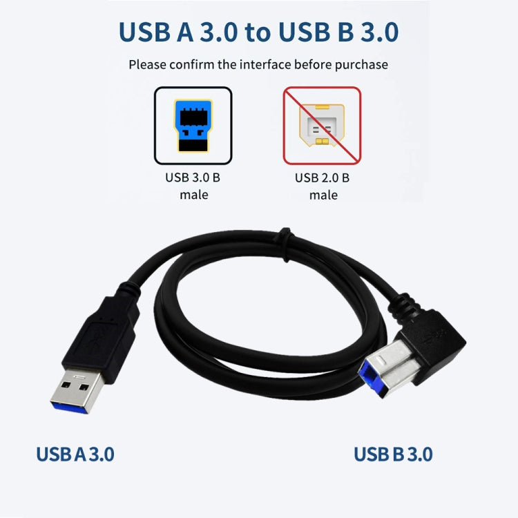 JUNSUNMAY USB 3.0 A Male to USB 3.0 B Male Adapter Cable Cord 1.6ft/0.5M for Docking Station, External Hard Drivers, Scanner, Printer and More(Right) - USB 3.0 by JUNSUNMAY | Online Shopping UK | buy2fix
