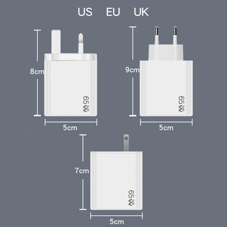 GaN PD48W Type-C PD3.0 + USB3.0 Notebook Adapter for MacBook Series ，EU Plug(White) - Cable & Adapter by buy2fix | Online Shopping UK | buy2fix