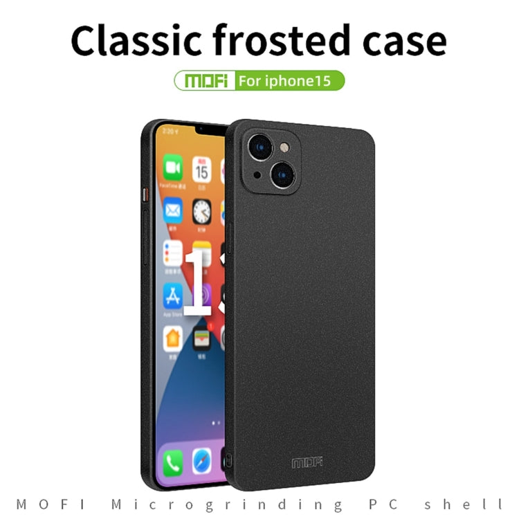 For iPhone 15 MOFI Fandun Series Frosted PC Ultra-thin All-inclusive Phone Case(Red) - iPhone 15 Cases by MOFI | Online Shopping UK | buy2fix