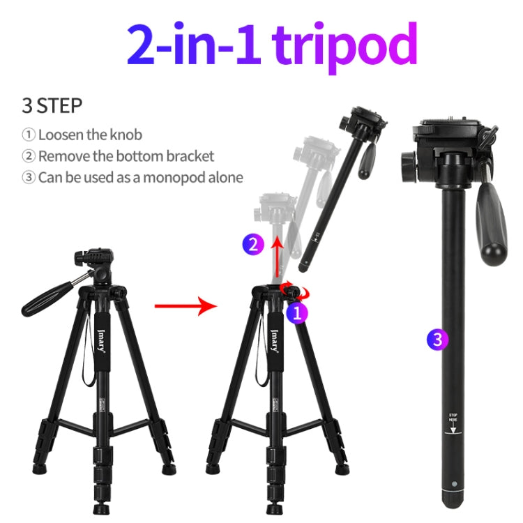 JMARY KP2254 Three colors are available Cell Phone SLR Outdoor Photography Tripod Stand(Red) - Tripods by Jmary | Online Shopping UK | buy2fix