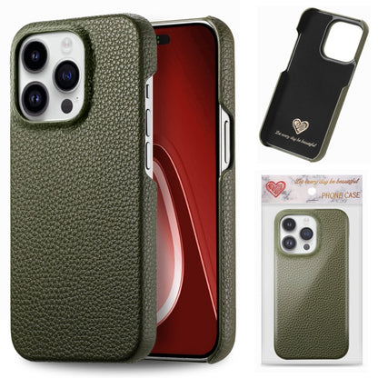 For iPhone 15 Pro Max Litchi Oil Edge Leather Back Phone Case(Green) - iPhone 15 Pro Max Cases by buy2fix | Online Shopping UK | buy2fix