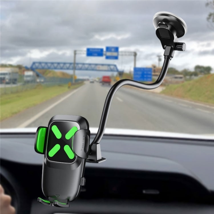 X034 Universal Truck Bus Dashboard Flexible Adjustable Windshield Suction Cup Car Phone Holder(Green) - Car Holders by buy2fix | Online Shopping UK | buy2fix