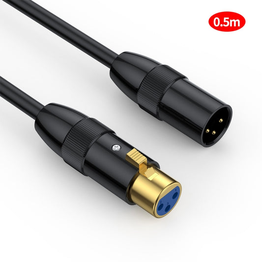 JUNSUNMAY XLR Male to Female Mic Cord 3 Pin Audio Cable Balanced Shielded Cable, Length:0.5m - Microphone Audio Cable & Connector by JUNSUNMAY | Online Shopping UK | buy2fix