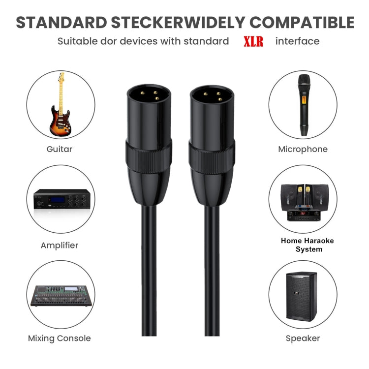JUNSUNMAY XLR Male to Male Mic Cord 3 Pin Audio Cable Balanced Shielded Cable, Length:20m - Microphone Audio Cable & Connector by JUNSUNMAY | Online Shopping UK | buy2fix