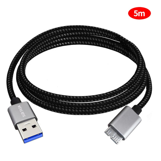JUNSUNMAY USB 3.0 Male to Micro-B Cord Cable Compatible with Samsung Camera Hard Drive, Length:5m - USB Cable by JUNSUNMAY | Online Shopping UK | buy2fix