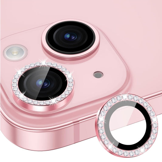 For iPhone 13 / 13 mini ENKAY AR Anti-reflection Individual Diamond Ring Camera Lens Glass Full Film(Pink) - iPhone 13 Tempered Glass by ENKAY | Online Shopping UK | buy2fix