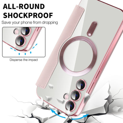 For Samsung Galaxy S23 FE 5G MagSafe Magnetic RFID Anti-theft Leather Phone Case(Pink) - Galaxy S23 FE 5G Cases by buy2fix | Online Shopping UK | buy2fix