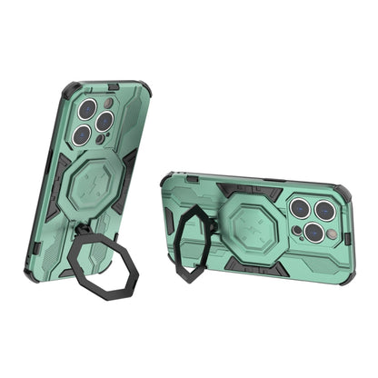 For iPhone 14 Pro MagSafe Supersonic Armor Holder PC Hybrid TPU Phone Case(Green) - iPhone 14 Pro Cases by buy2fix | Online Shopping UK | buy2fix