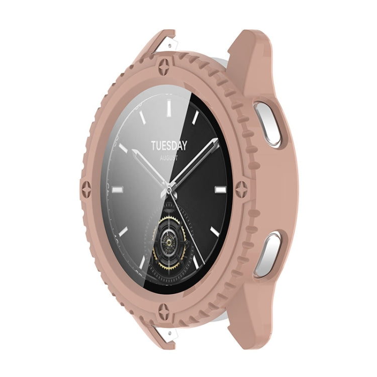 For Xiaomi Watch S3 ENKAY Hat-Prince Full Coverage PC + Tempered Glass Film Integrated Watch Case(Pink) - Watch Cases by ENKAY | Online Shopping UK | buy2fix