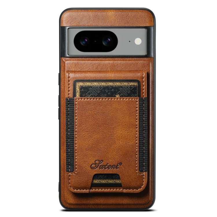 For Google Pixel 8a Suteni H17 Oil Eax Leather Detachable Wallet Phone Case(Brown) - Google Cases by Suteni | Online Shopping UK | buy2fix