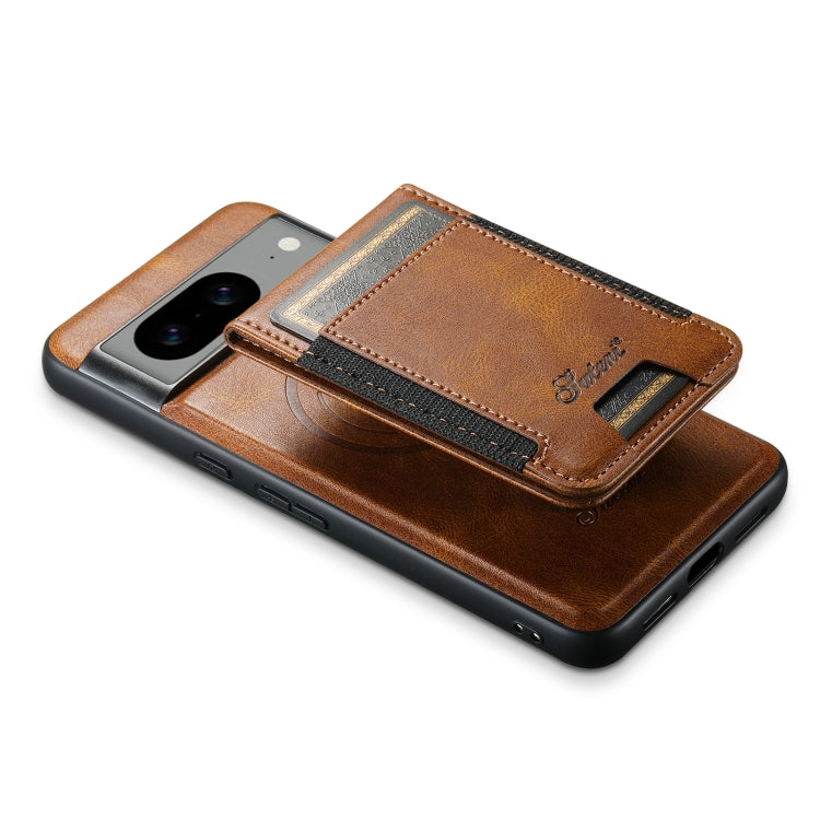 For Google Pixel 8a Suteni H17 Oil Eax Leather Detachable Wallet Phone Case(Brown) - Google Cases by Suteni | Online Shopping UK | buy2fix