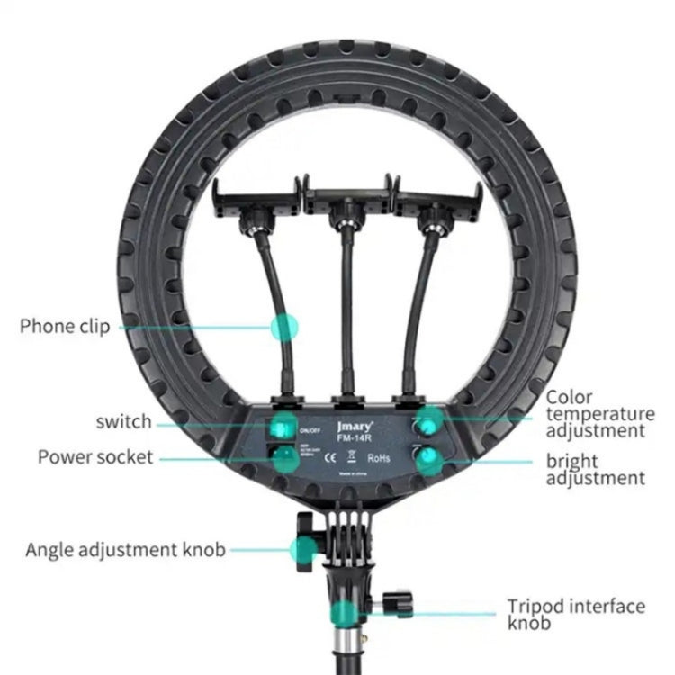 JMARY FM-14R Photography Light 14-inch Live Streaming Ring Light Photography LED Fill Light(EU Plug) -  by Jmary | Online Shopping UK | buy2fix