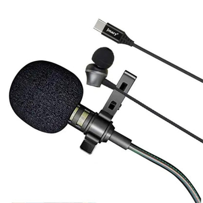 JMARY MC-R6 Lavalier Type-C Port Wired Microphone With In-ear Earphone, Length: 3m - Microphone by Jmary | Online Shopping UK | buy2fix