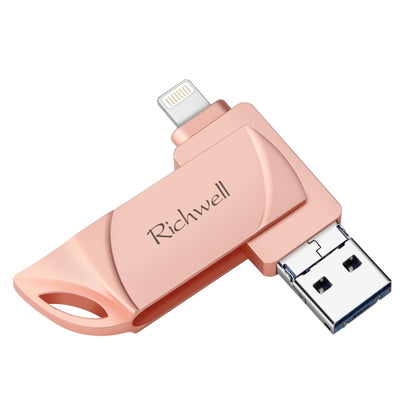 Richwell DXZ65 USB Flash Disk 32G 3 in 1 Micro USB + 8 Pin + USB 3.0 Compatible IPhone & IOS(Rose Gold) - U Disk & Card Reader by Richwell | Online Shopping UK | buy2fix