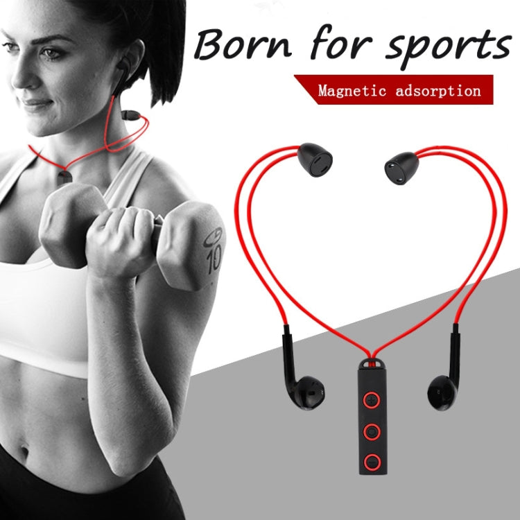 BT313 Magnetic Earbuds Sport Wireless Headphone Handsfree bluetooth HD Stereo Bass Headsets with Mic(Black) - Sport Earphone by buy2fix | Online Shopping UK | buy2fix