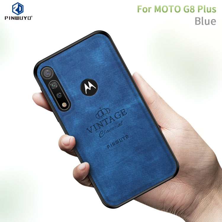 For MOTO G8 Plus PINWUYO Zun Series PC + TPU + Skin Waterproof And Anti-fall All-inclusive Protective Shell(Blue) - Motorola Cases by PINWUYO | Online Shopping UK | buy2fix