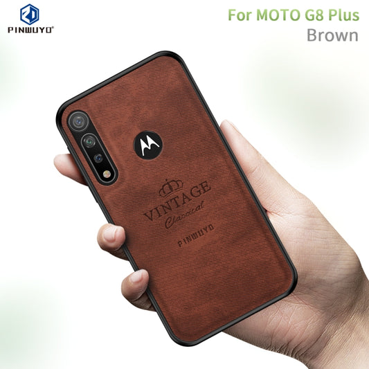 For MOTO G8 Plus PINWUYO Zun Series PC + TPU + Skin Waterproof And Anti-fall All-inclusive Protective Shell(Brown) - Motorola Cases by PINWUYO | Online Shopping UK | buy2fix