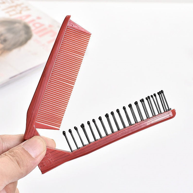 Portable Travel Folding Comb Anti-static Massage Comb(Yellow Wood Grain) - Hair Trimmer by buy2fix | Online Shopping UK | buy2fix