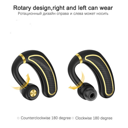 Business Bluetooth Earphone Wireless Headphone with Mic 24 Hours Work Time Bluetooth Headset for iPhone Android  phone(Black Gold) - Bluetooth Earphone by buy2fix | Online Shopping UK | buy2fix