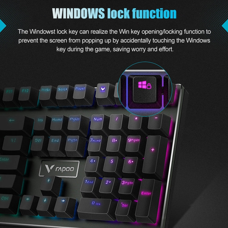 Rapoo V700RGB 104 Keys USB Wired Game Computer without Punching Mechanical Keyboard(Tea Shaft) - Wired Keyboard by Rapoo | Online Shopping UK | buy2fix