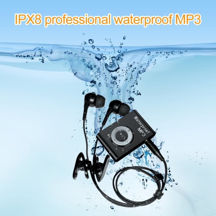 C26 IPX8 Waterproof Swimming Diving Sports MP3 Music Player with Clip & Earphone, Support FM, Memory:8GB(Gold) - Consumer Electronics by buy2fix | Online Shopping UK | buy2fix