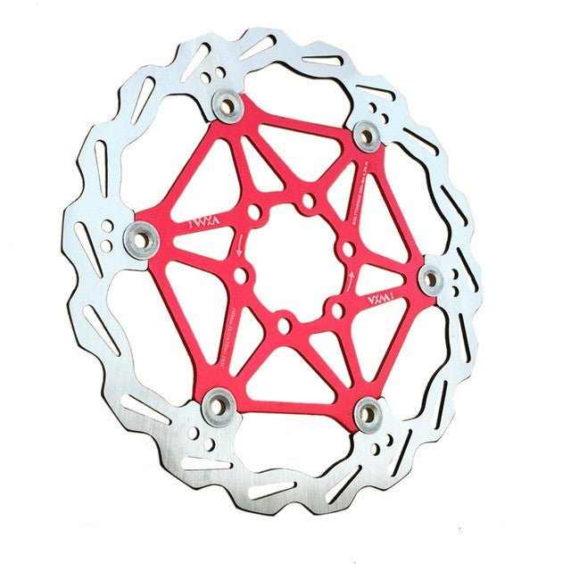 VXM Bicycle Mountain Bike Floating Brake Disc Brake 160mm(Red) - Bicycle Brake Parts by VXM | Online Shopping UK | buy2fix