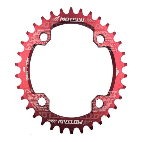 MOTSUV Narrow Wide Chainring MTB  Bicycle 104BCD Tooth Plate Parts(Red) - Outdoor & Sports by MOTSUV | Online Shopping UK | buy2fix