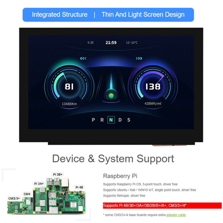 Waveshare 4.3 Inch DSI Display 800×480 Pixel IPS Display Panel, Style:Touch Display - LCD & LED Display Module by Waveshare | Online Shopping UK | buy2fix