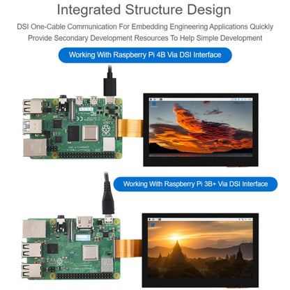 Waveshare 4.3 Inch DSI Display 800×480 Pixel IPS Display Panel, Style:Touch Display - LCD & LED Display Module by Waveshare | Online Shopping UK | buy2fix