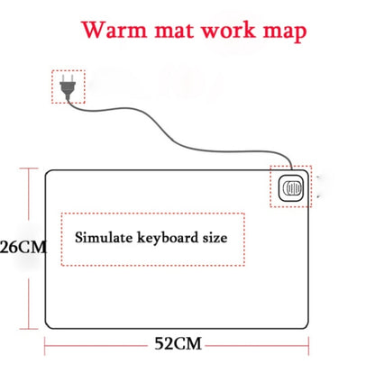 220V Electric Hot Plate Writing Desk Warm Table Mat Blanket Office Mouse Heating Warm Computer Hand Warmer Desktop Heating Plate, Color:Black Small Size, CN Plug - Mouse Pads by buy2fix | Online Shopping UK | buy2fix