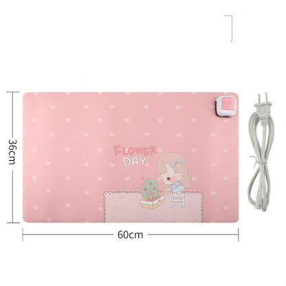 220V Electric Hot Plate Writing Desk Warm Table Mat Blanket Office Mouse Heating Warm Computer Hand Warmer Desktop Heating Plate, Color:Little Girl, CN Plug - Mouse Pads by buy2fix | Online Shopping UK | buy2fix