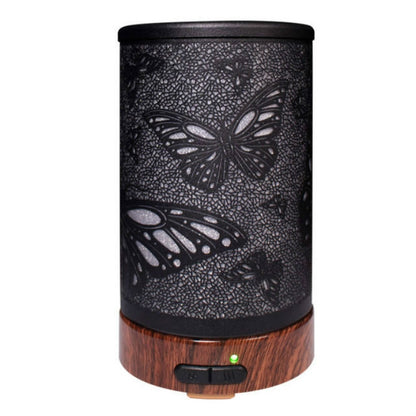 Butterfly Pattern Air Humidifier Essential Oil Diffuser Mist Maker Colorful LED Lamp  Diffuser Aromatherapy Air Purifier, Plug Type:EU Plug(Black) - Home & Garden by buy2fix | Online Shopping UK | buy2fix