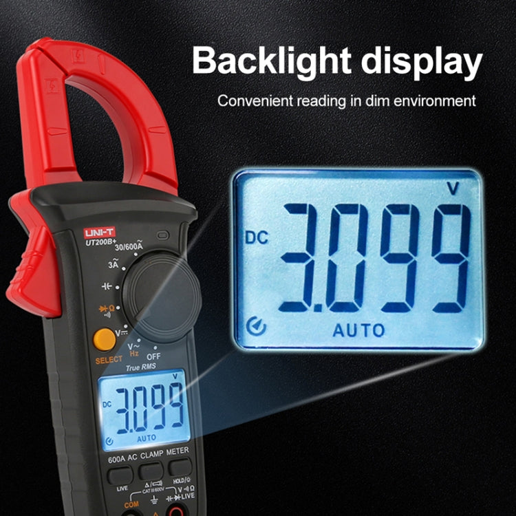 UNI-T  UT200A+ 400A Digital Clamp Multimeter AC/DC Voltage Detector Frequency Resistance Tester - Digital Multimeter by UNI-T | Online Shopping UK | buy2fix