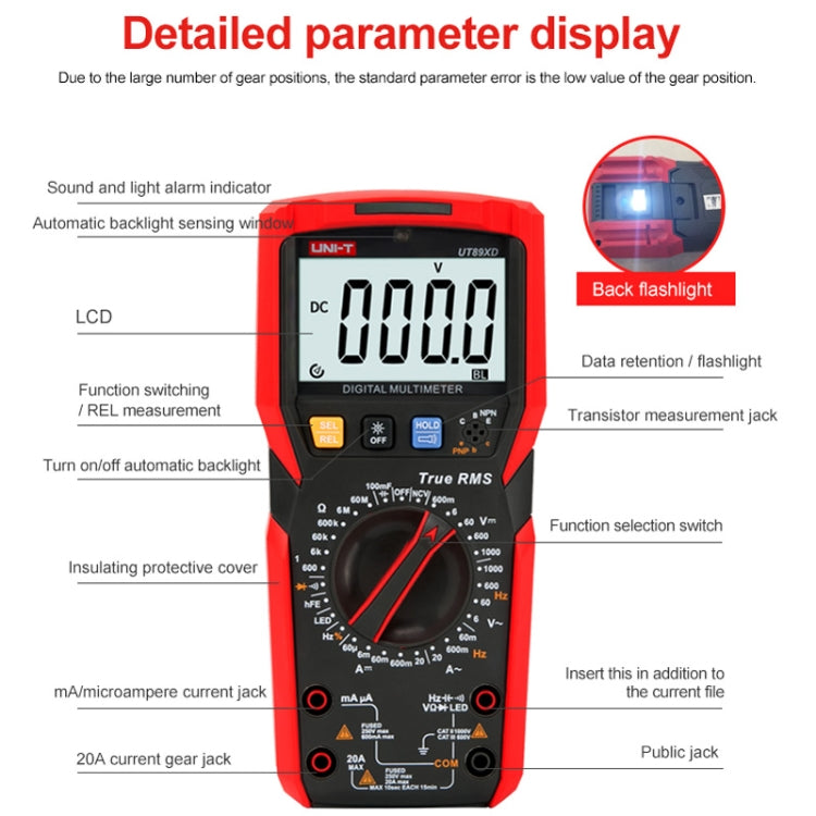 UNI-T UT89XD Digital High-Precision Multimeter Digital Display Multi-Meter - Digital Multimeter by UNI-T | Online Shopping UK | buy2fix