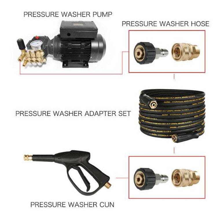 Pressure Washer Accessories Quick Connect Car Wash Water Hose Quick Connection, Typle:14-3/8 Male + 15-3/8 Female - Car Washer & Accessories by buy2fix | Online Shopping UK | buy2fix