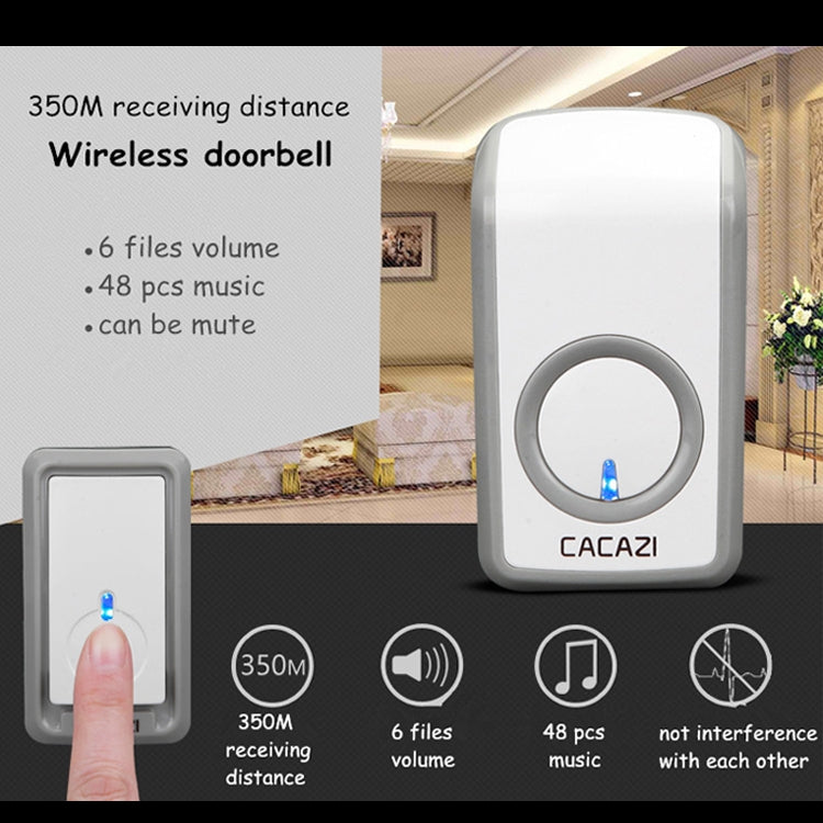 CACAZI W-899 Smart Home Wireless Doorbell Remote Control Doorbell, Style:EU Plug - Wireless Doorbell by CACAZI | Online Shopping UK | buy2fix