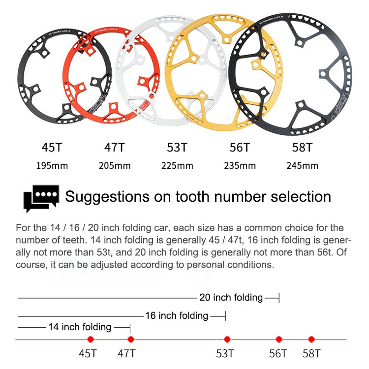 Litepro Folding Bike Sprocket Wheel LP Disk Disc, Specification:45T(Silver) - Bicycle Brake Parts by Litepro | Online Shopping UK | buy2fix