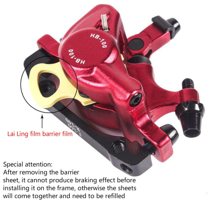 ZOOM HB100 Mountain Bike Hydraulic Brake Caliper Folding Bike Cable Pull Hydraulic Disc Brake Caliper, Style:Front(Red) - Outdoor & Sports by Zoom | Online Shopping UK | buy2fix