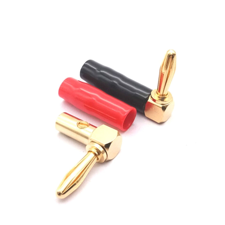 10 PCS / 5 Pairs 4mm Banana Plug L-shaped 90 Degree Soft Rubber Speaker Wiring Speaker Banana Head(Red+Black) - Audio Adapter by buy2fix | Online Shopping UK | buy2fix