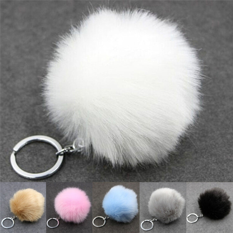 Simple Key Chain Fur Ball Pompon Keychain Pompom Artificial Rabbit Fur Animal Keychains for Woman Car Bag Key Rings(wine red) - Key Rings by KOOROL | Online Shopping UK | buy2fix