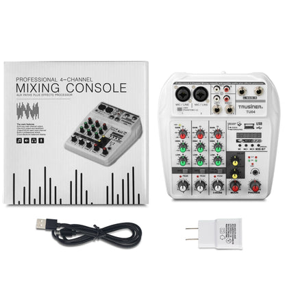 TU04 BT Sound Mixing Console Record 48V Phantom Power Monitor AUX Paths Plus Effects 4 Channels Audio Mixer with USB(Black) - Consumer Electronics by buy2fix | Online Shopping UK | buy2fix