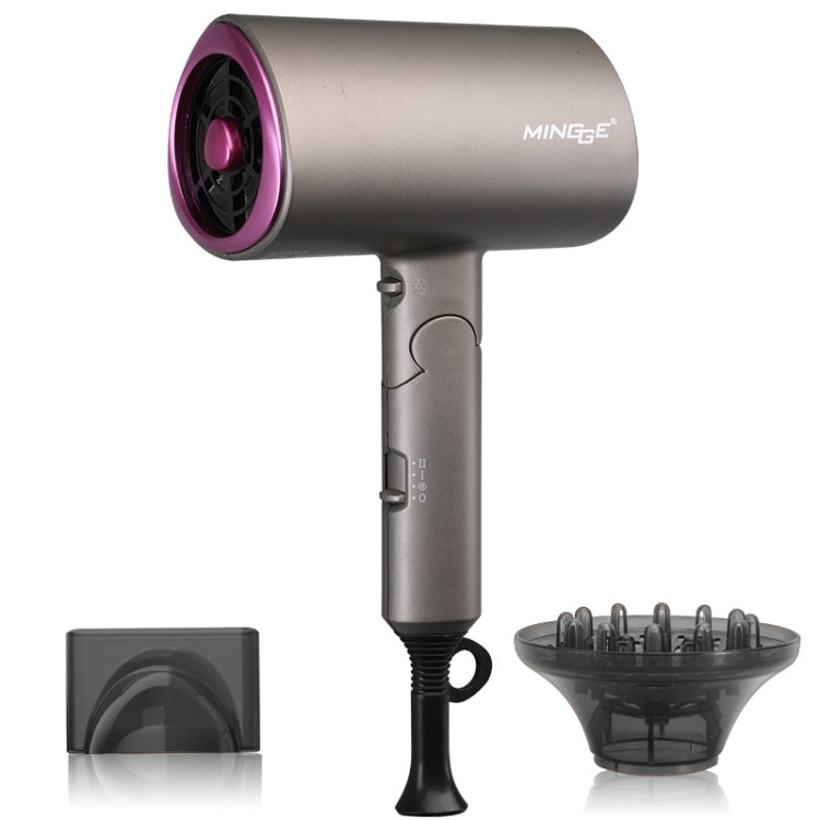 Mingge T1 T Style 1800W High-power Cold Hot Air Wind Fast Drying Folding Hair Dryer, Plug Type:EU Plug(Gray) - Home & Garden by buy2fix | Online Shopping UK | buy2fix