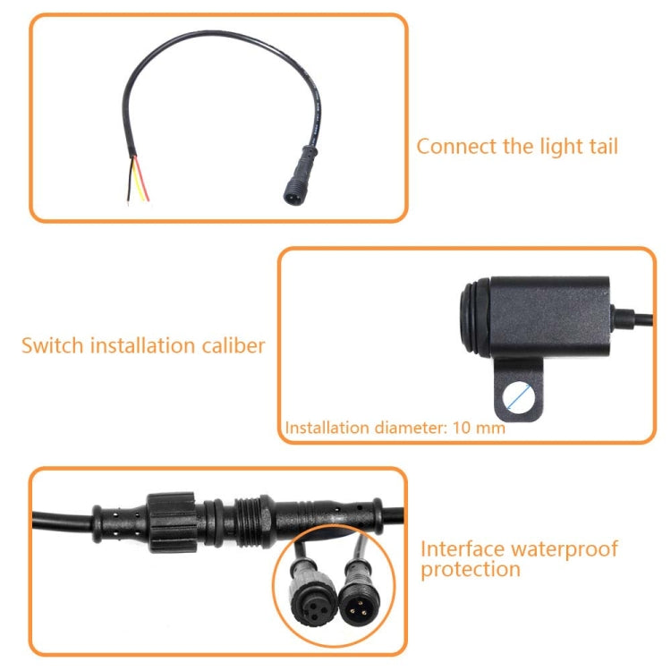 2 PCS / Set Motorcycle LED Lights Rearview Mirror Left And Right Switches Waterproof Boat-Shaped Switches - Others by buy2fix | Online Shopping UK | buy2fix