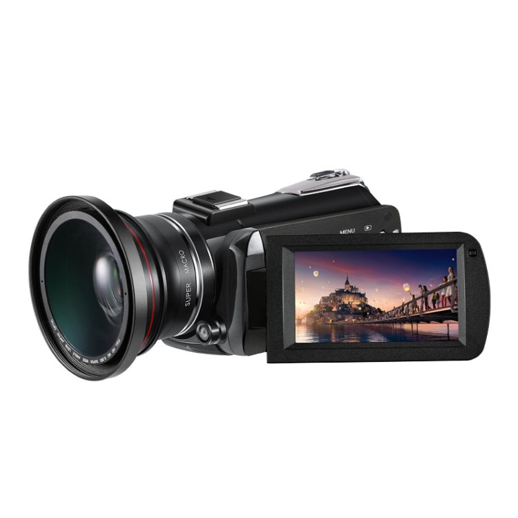 ORDRO AC5 4K HD Night Vision WiFi 12X Optical Zoom Digital Video DV Camera Camcorder, Style:Standard+  Microphone + Fill Light(Black) - Video Cameras by ORDRO | Online Shopping UK | buy2fix