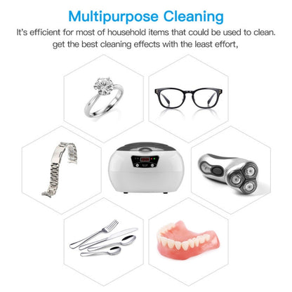 35W 600ml Mini Ultrasonic Cleaner Glasses Jewelry Household Ultrasonic Cleaner, Plug Type:220V UK Plug - Home & Garden by buy2fix | Online Shopping UK | buy2fix